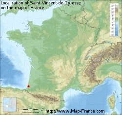 Saint-Vincent-de-Tyrosse on the map of France