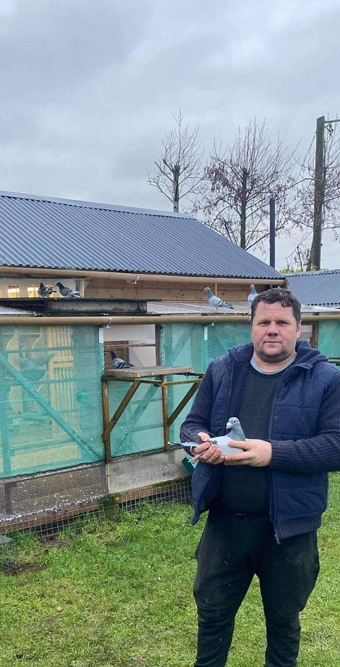 Adam Sitek outside his old bird racing loft. 09 03 21