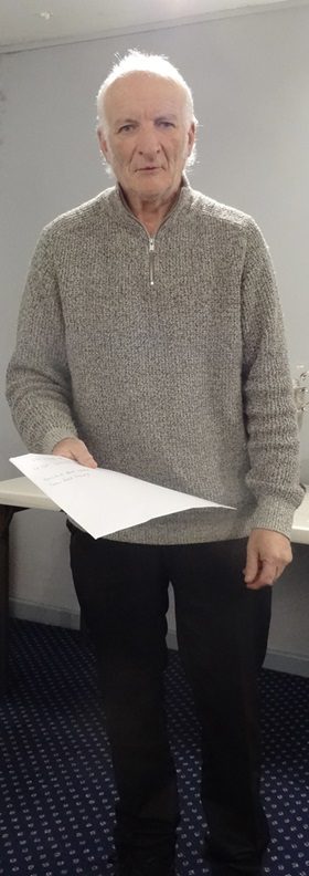 Paul Adams who presented the prizes. 17 12 24a