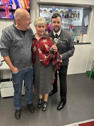 John and Amanda Ferguson with novice prize 26 02 25A