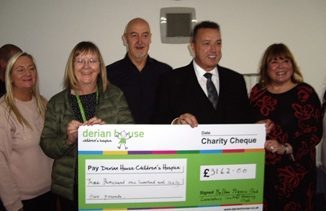 Lucy who runs the Bar with Rep from Derian House Les Green Mayor and Mayoress 18 03 25b