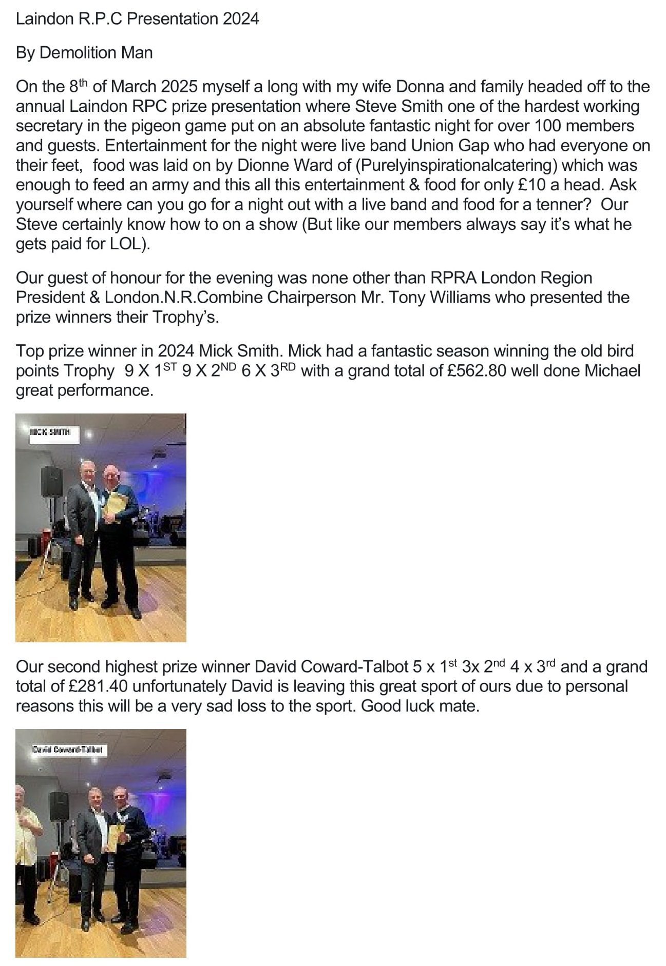 Laindon R.P.C Presentation 2024 - 03-04-25