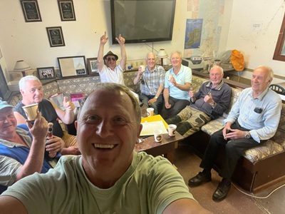 Celebrations for Burgess Brennans Open Win from Bude from Club members. Thanks to all the members and Maurice Brown for the gift of Champagne 24 06 25C