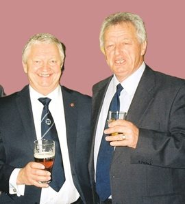 Brian Smith with Jimmy Hampson who bred the 4th prize winner in the friendship race 26 09 25c